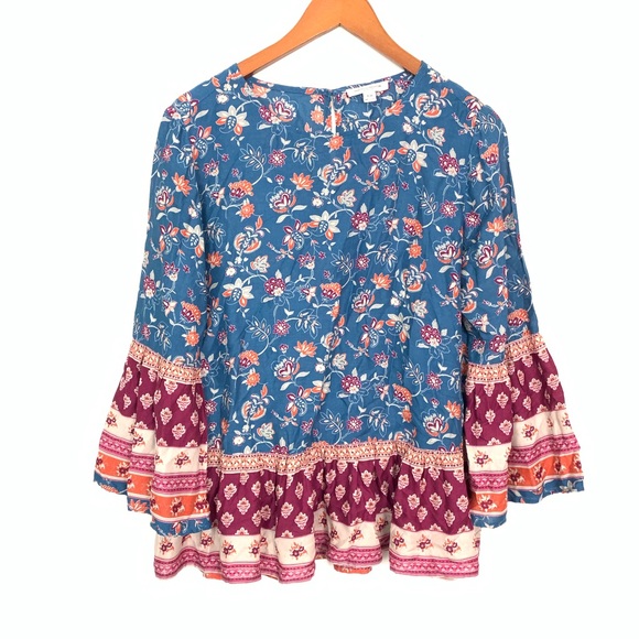 beachlunchlounge Tops - 🍭Beachlunchlounge Paisley Peasant Ruffle Top Sz M
